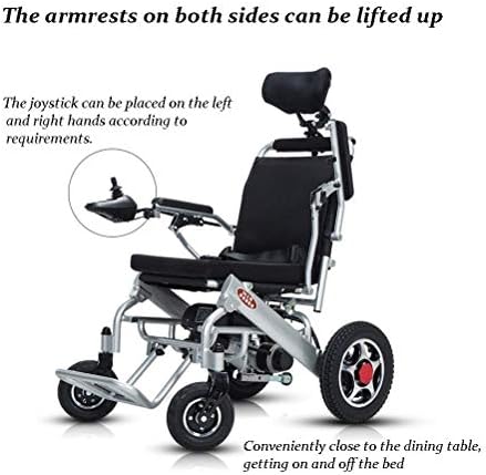 SISHUINIANHUA Електрически Инвалидни Колички за Възрастни, Регулируема облегалката за глава Полимерна Литиево-Йонна