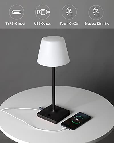 WEILAILUX Преносими Безжични Настолни Лампи с USB Зареждане, 4000 ма Водоустойчива Акумулаторна Настолна