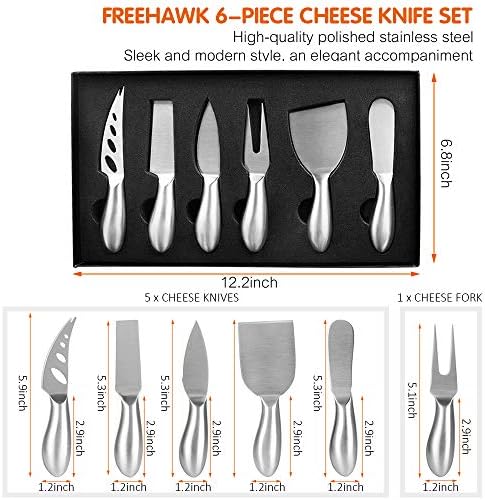 Freehawk Cheese Knife Set, 6-Piece-Елегантни Stainless Steel Cheese knives Set with Gift Box, Perfect Gift