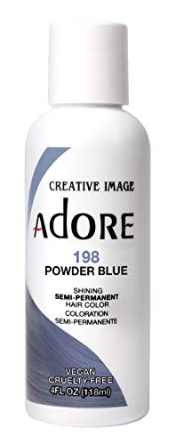 Adore Полупостоянный цвят на косата 198 Прах, Синьо 4 унции (118 ml) (Опаковка от 3 броя)
