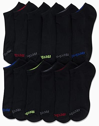 Reebok Boy ' s Cushion Comfort No-Show Low Cut Basic Чорапи (12 опаковки)