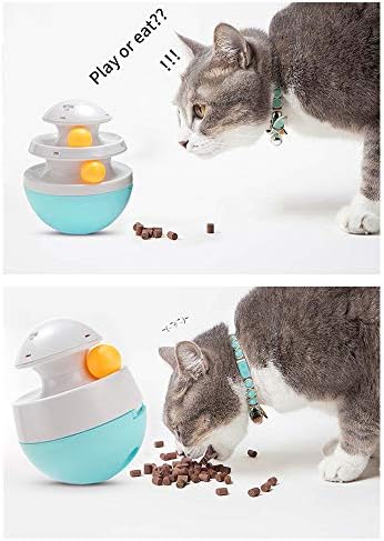 Andiker Cat Food Toys Slow Устройство Dispenser, Kitten Tumbler Топка Interactive Кити Treat Toy Slow Eating