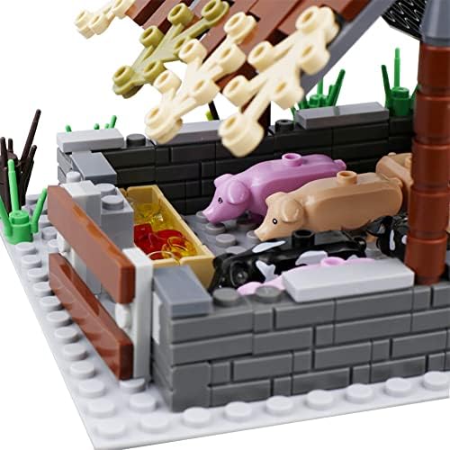 Модел Строителни Блокове Град Селскостопански Животни Градивни елементи за Деца MOC Тухли Част от Курника