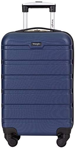 Wrangler Hardside Carry-On Spinner Luggage, Тъмно синьо, 20 инча