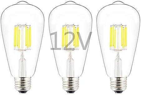 OPALRAY 12V 24V DC Input 8W LED Bulb, ST21(ST64) Style, Dimmable with 12V DC Dimmer, 4000K Bright Neutral