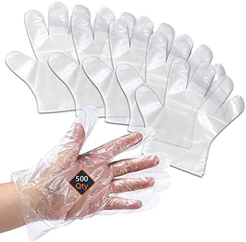 За еднократна употреба Пластмасови Ръкавици Bulk ~ 500 One-Size-Fits-All Ръкавици за Еднократна употреба