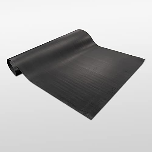 Винил минава мат (3 x 5'), черен, Тънък Оребрена Ламарина Модел | PVC Винил Пластмаса Управлението на Пода