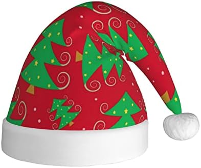 Зелен Карикатура Коледно Дърво, Коледна Шапка, Коледа Шапка Празник за Възрастни Унисекс Кадифе Дядо Шапка