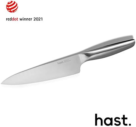 Hast 7p Луксозен дизайнерски Комплект ножове със Стъклен Блок за ножове-Патентована Матрица на Прах стомана-Професионален-Ултра