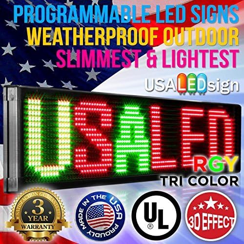 LED Signs 40 X 15 Tri-Color Bright Digital Програмируеми Scrolling Message Display/Tools Business