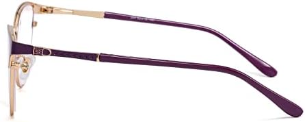 2 Опаковане. Метални Женски Сладки Извънгабаритни CatEye Blue Light Blocking Очила За Четене Големи Рамки
