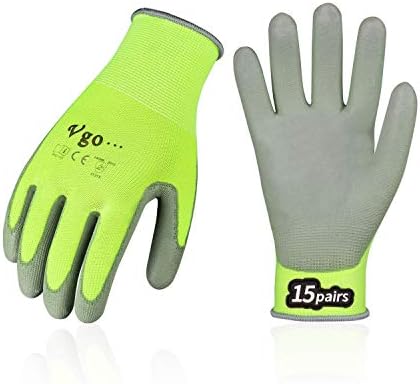 Предпазни работни ръкавици Vgo, Градински ръкавици с погружным с антиоксидантна полиуретанова боя покритие