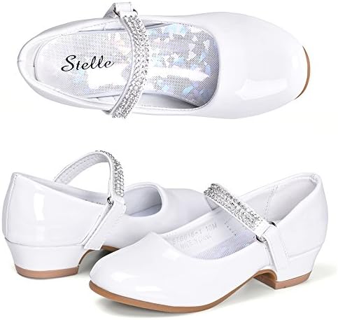 Stelle Girls Mary Jane Shoes Low Heel Party Dress Shoes for Kids
