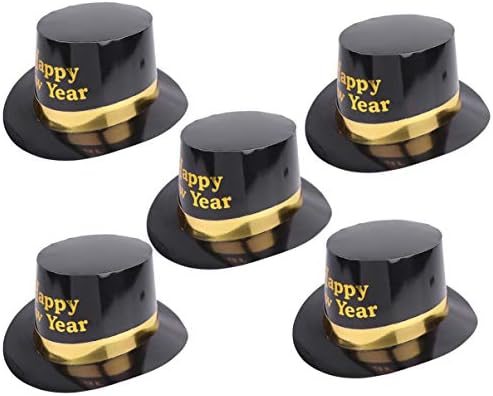Toyvian 5pcs Happy New Year Hats 2020 New Year Top Hats 2020 Jazz Hats New Years Eve Party Favors Party