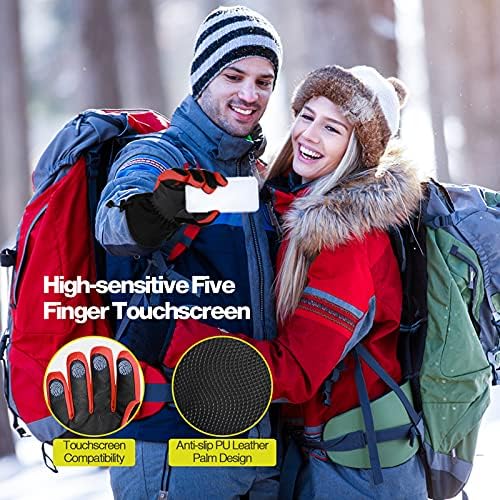 Ски Ръкавици Hikenture за Мъже И Жени-3M Thinsulate Snow Gloves Waterproof Insulated-Екстремно Студено Време