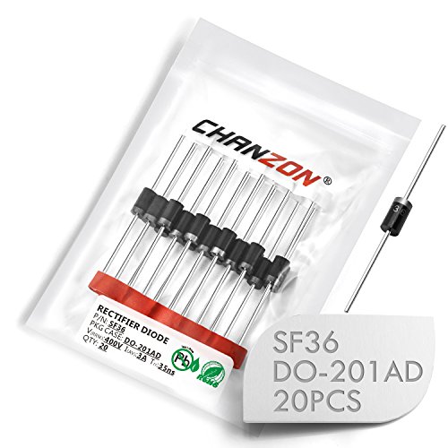 (Опаковка от 20 броя) Chanzon SF36 Super Fast Recovery Rectifier Diode 3A 400V 35ns DO-201AD (DO-27) 3 Axial