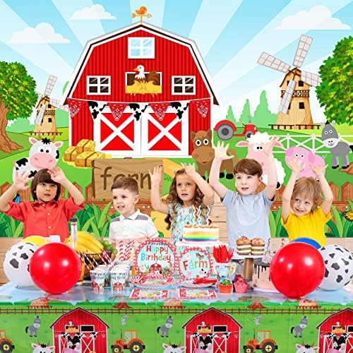Ферма рожден ден доставя животно, украса за партита включва селскостопански животни, тема ферма фона на