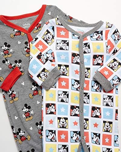Disney Baby Boys' Mickey & Friends 2 Pack Sleep N ' Play Footed Coverall (Новородено)