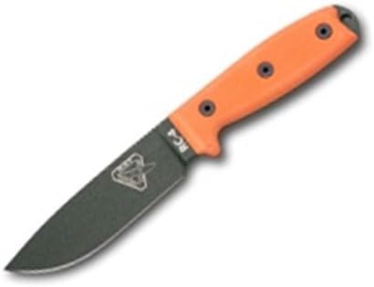 Randall's Adventure ESEE-4 с обикновен нож и оранжева дръжка G-10 - Черна сабя