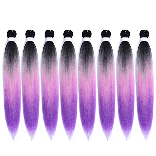 Pre Stretched Braiding Hair 24Inch EZ Braiding Synthetic Hair 8 Пакети Hot Water Seting Yaki Texture Braiding