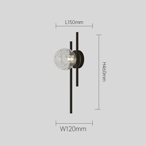 Jadssox Стъклен Глобус, С Монтиран На Стената Лампа Мед Стенни Аплици, Геометрична Стенни Лампа Средата