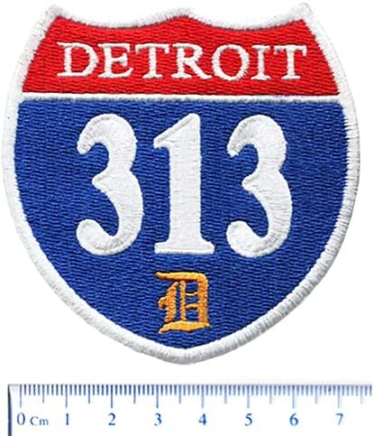 Ретро стил Detroit City 313 Риза Кръпка 8 см - Икона - Лепенки - 70-те - 80 - те години на Хип - хоп Рап