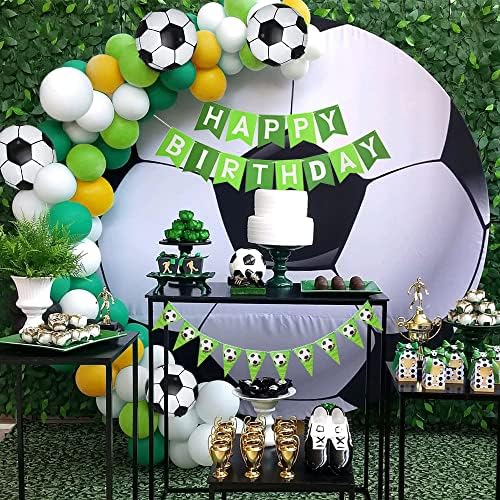 Украса на Партията на Футбола, 67шт Футбол Рожден Ден на Доставка с Черни Зелени Бели Балони Футболна Топка