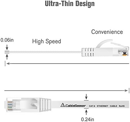 Ethernet кабел Cat 5 6 фута (5 опаковки)(цена Cat5e, но с по-висока пропускателна способност) Плосък кабел,