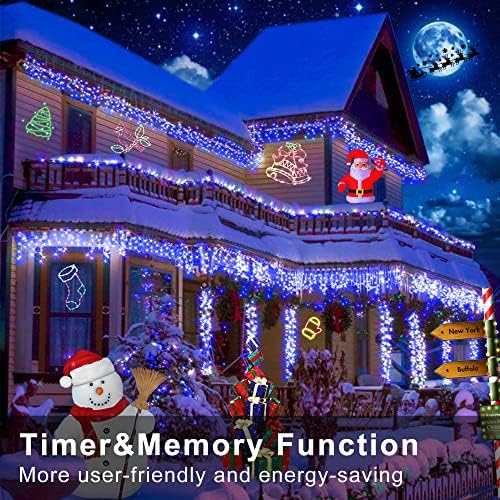 66ft Коледни Светлини Декорация На Открито, 640 LED 8 Режима Завеса Приказни Светлини с 120 Капки,Плъгин