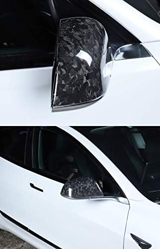LUCKEASY Carbon Fiber Car Side Door mirror covers For Tesla Model 3 2017-2022 Auto Exterior Accessories（Ярък