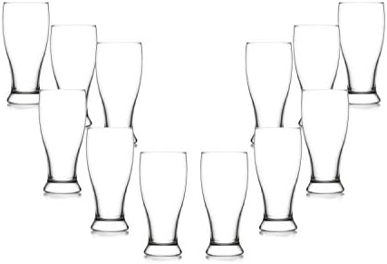 Brotto Beer Glass 19.25 Oz, Modern Clear Party Glassware Set of (12)