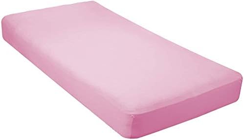 Джърси Вязаный Памук Вградена чаршаф за легло, за Стандартни легла и матраци за деца Плътен розов цвят,