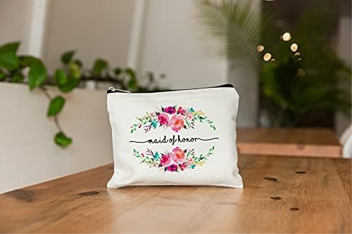 Maid of Honor Makeup Bag, Maid of Honor Gift, Bridal Party Favor, Cosmetic Pouch, Wedding Party Gift, Подарък