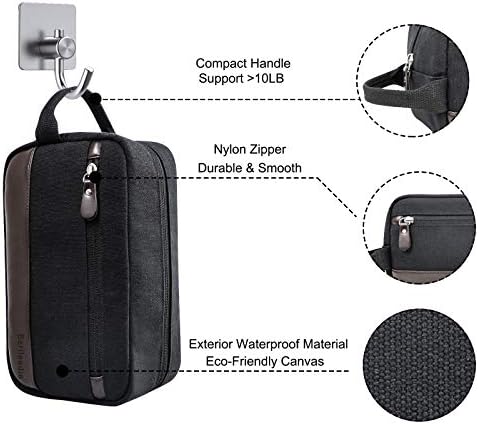 Тоалетна чанта за мъже,Barileadle Бръснеща Набор от Чанти Dopp Комплект за Мъже, Водоустойчиви Холщовые Бръснене Чанти за Пътуване Аксесоари -Черен