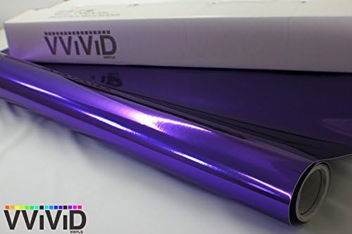 VViViD Purple Chrome Wrap Винил с въздушни канали и готови за употреба лепило DIY (20 фута x 5ft)