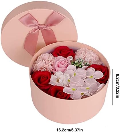 Hieefi Сапун Цвете за Подарък Кутия Сапун Роза Цвете Листенца Подарък Кутия Изкуствени Фалшиви Флора Ароматни