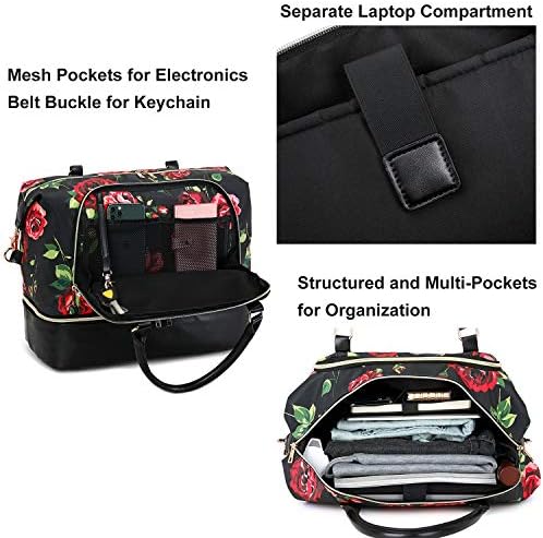 CAMTOP Women Ladies Travel Weekender Bag Нощувка Екип Carry-on Tote Bag fit 15.6 Inch Laptop Computer (6012/Цвете