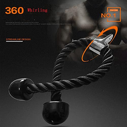 ZHIMEI Pulldown Heavy Duty Coated Nylon Въжето with Solid Rubber Ends DeluxeTricep Въже, Кабел Attachment