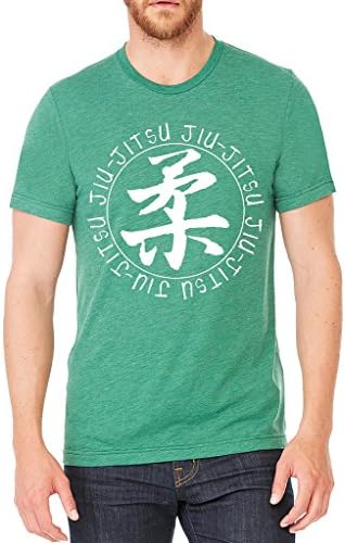 Мъжки Японската тениска Jiu Jitsu Green Circle Tri Blend T-Shirt C2