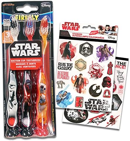 Комплект четка за зъби Star Wars ~ 3 Kids Soft Toothbrush Set | Star Wars Bathroom Dental Care with Star