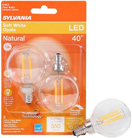 SYLVANIA LED TruWave Natural Series Décor Globe G 16.5 Крушка, еквивалент на 40 Вата, Ефективна И 4 Вата,