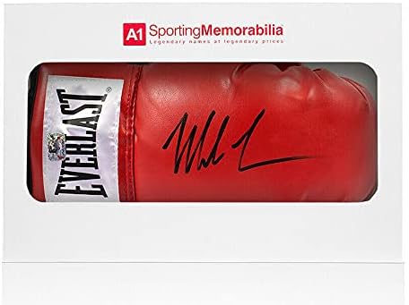 Майк Тайсън Signed Red Евърласт Боксова Ръкавица - Signed Black - Подарък кутия - Боксови Ръкавици с Автограф