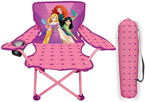 Disney Princess Лагер Chair for Kids, Portable Camping Fold N Go Chair with Carry Bag