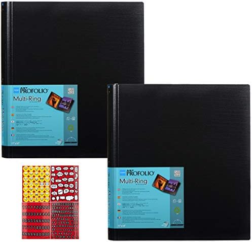 Itoya Art Portfolio Multi-Ring Refillable Binder (11 x 14) + Бонус стикери за scrapbooking 4 страници емотикони,