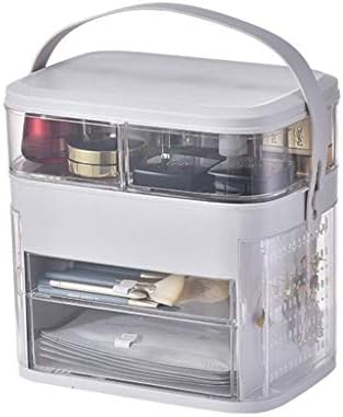 WSZJJ Storage Box - Cosmetics Makeup Organizer Case - Прахозащитен кутии за съхранение на козметика с чекмеджета,дръжка,водоустойчив