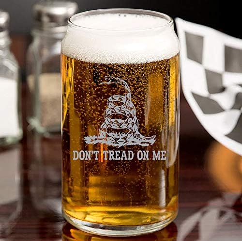 FringeKreative Gadsden Flag Don ' t Tread on Me - Премия от Бира, чаши - Кухненски аксесоари за бара - Патриотическая американската посуда за напитки - Персонализирани подаръци за вашия т