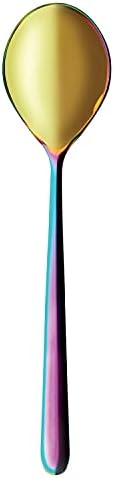 Лъжица Mepra AZB10991108 Linea Rainbow Moka, [Опаковка от 24 броя], 11,4 см, Розова украса, Съдове за миене