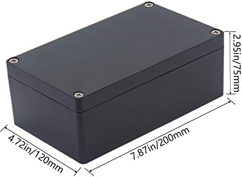 Raculety Project Box Водоустойчива IP65 Разпределителните кутия ABS Пластмаса Черни Електрически Кутии САМ Електронен проект Корпус Захранване 7, 87x4, 72x2, 95 инча (200x120x75 мм)