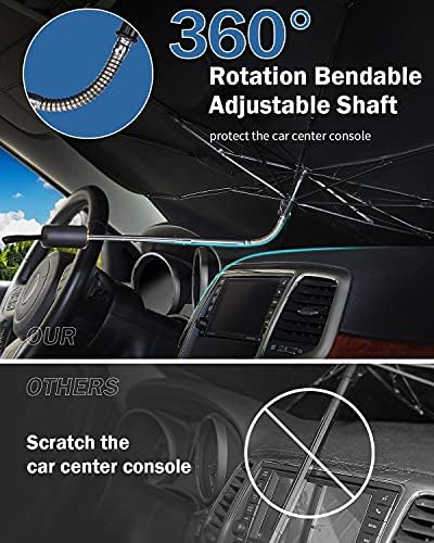 JoyTutus Авто сенника на предното стъкло, Подходящи за suv, Ротация на 360° Гъвкав вал Сгъваема кола Козирка