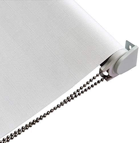 ALLBRIGHT Blackout Шарени Jacquard Roller Shades UV Protection Enery Saving Silver Waterproof Back Thermal Insulated Block Light Roller Blinds for Windows, Easy to Install(White, 34W x 72H)